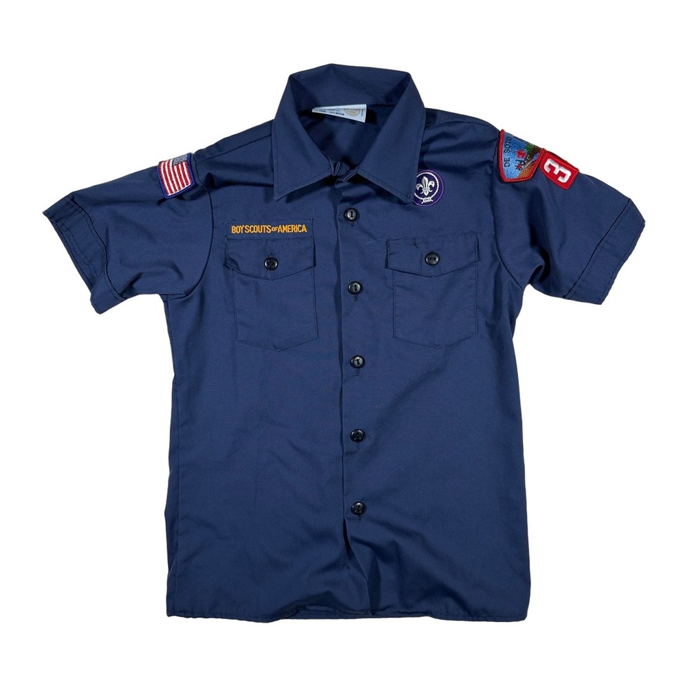 Vintage Boy Scouts of America Official Youth Uniform Shirt Short Sleeve Medium